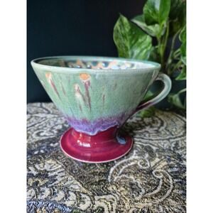 Handmade Pottery Pour Over Coffee Dripper Ceramic Studio Filter Cone